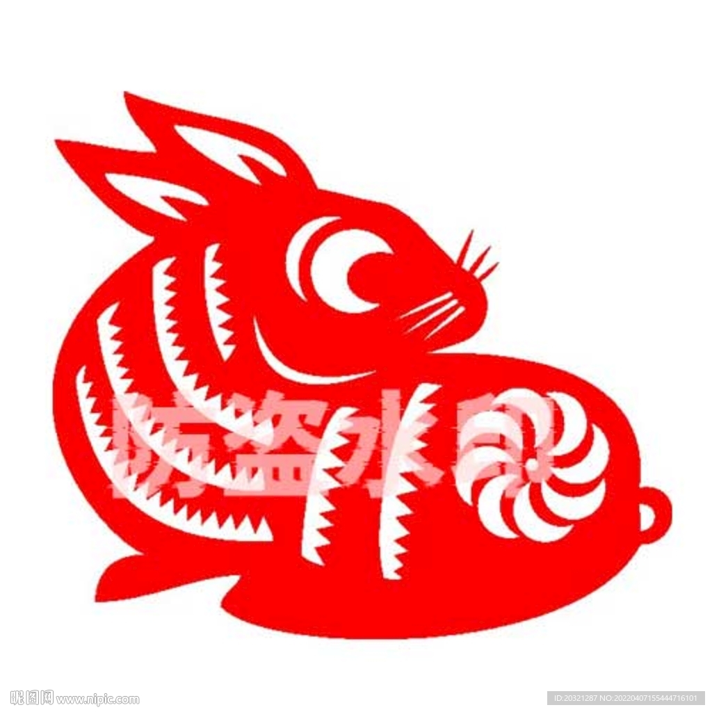 兔年剪纸窗花矢量超精细