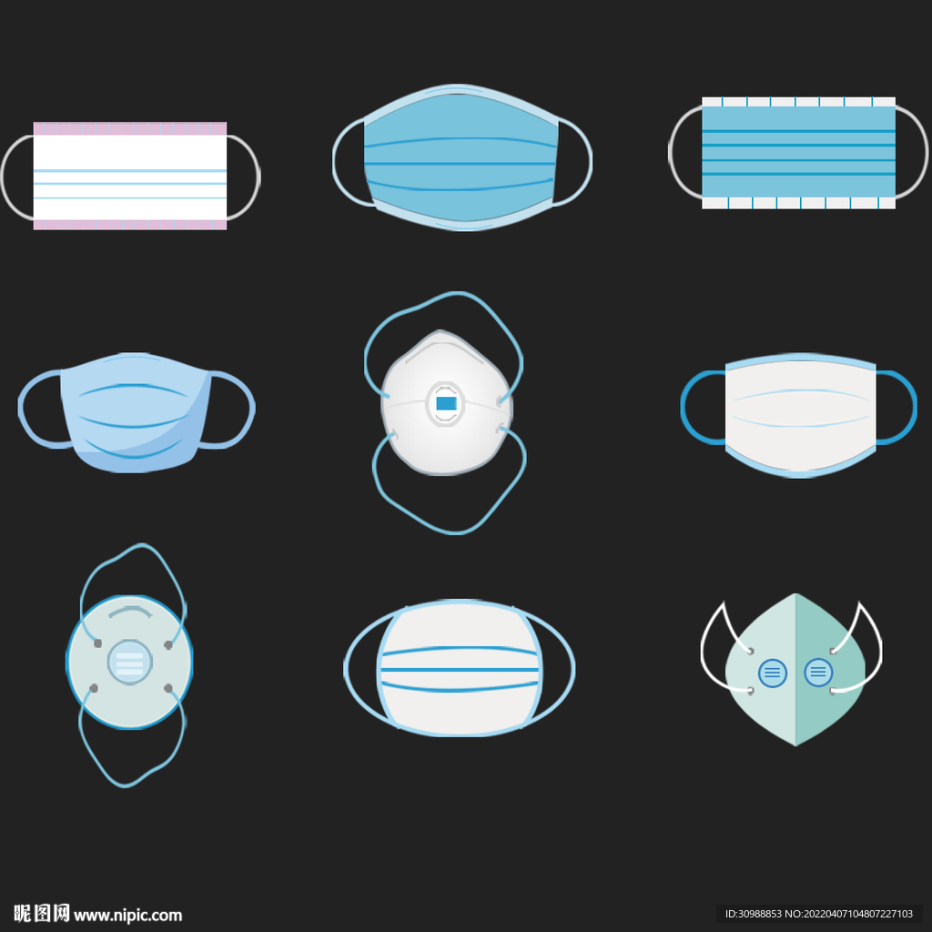 医用口罩矢量图
