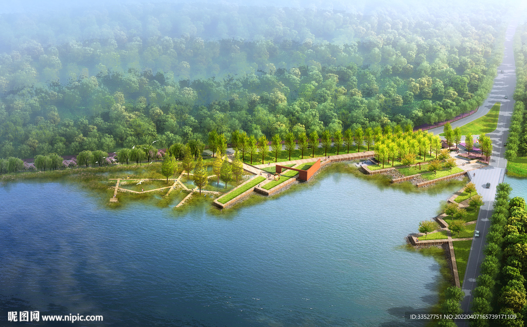 亲水平台景观效果图