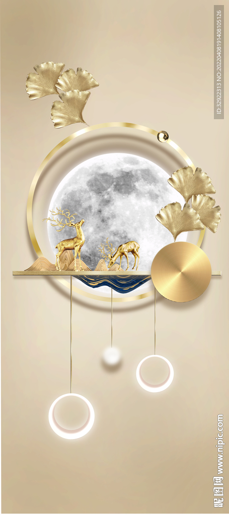 星空麋鹿装饰画