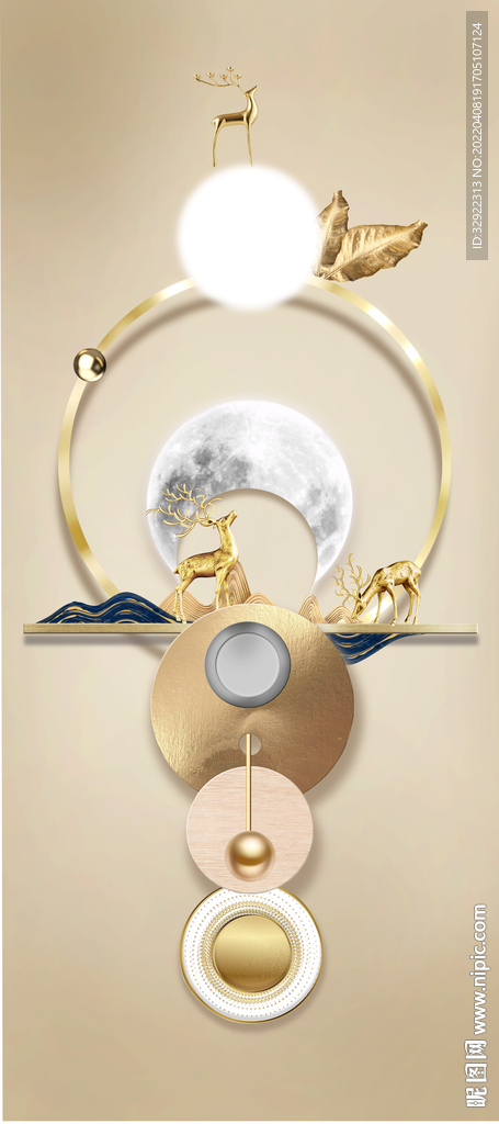 麋鹿星空几何玄关