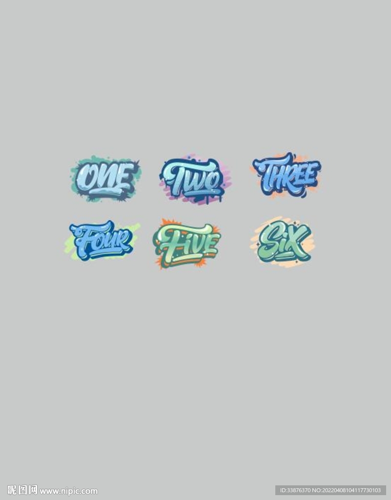 涂鸦英文1-6班班服矢量图案