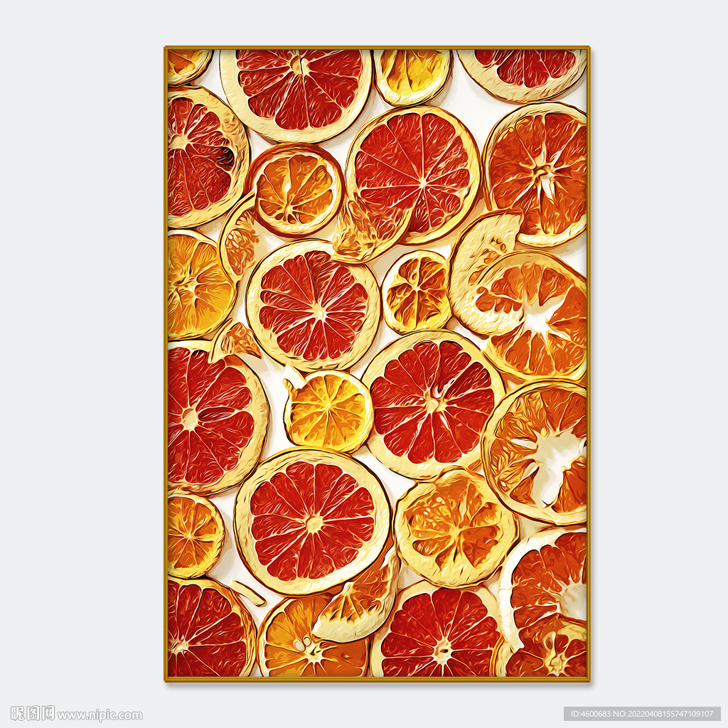 超现实主义水果橘子绘画插画