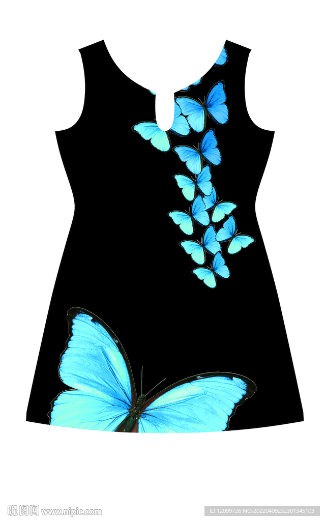 大牌定位数码印花蝴蝶花