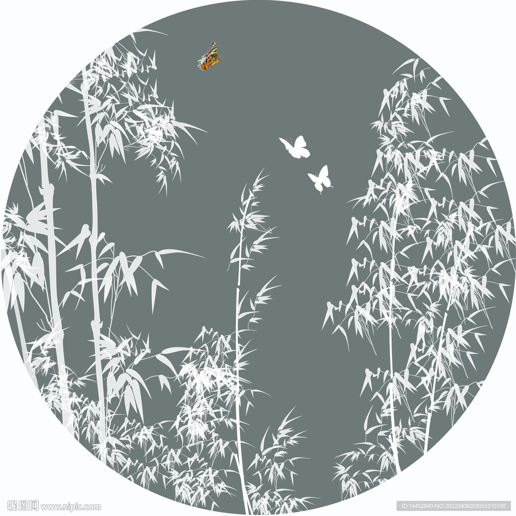 竹子蝴蝶圆