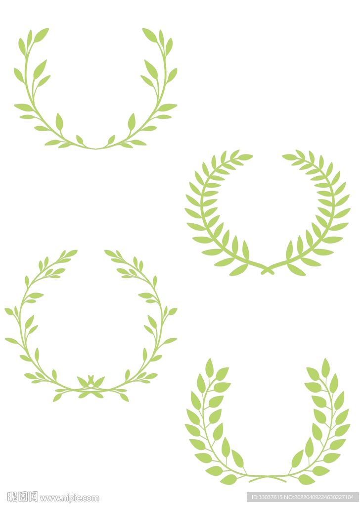 绿色清新植物叶子插画免抠边框