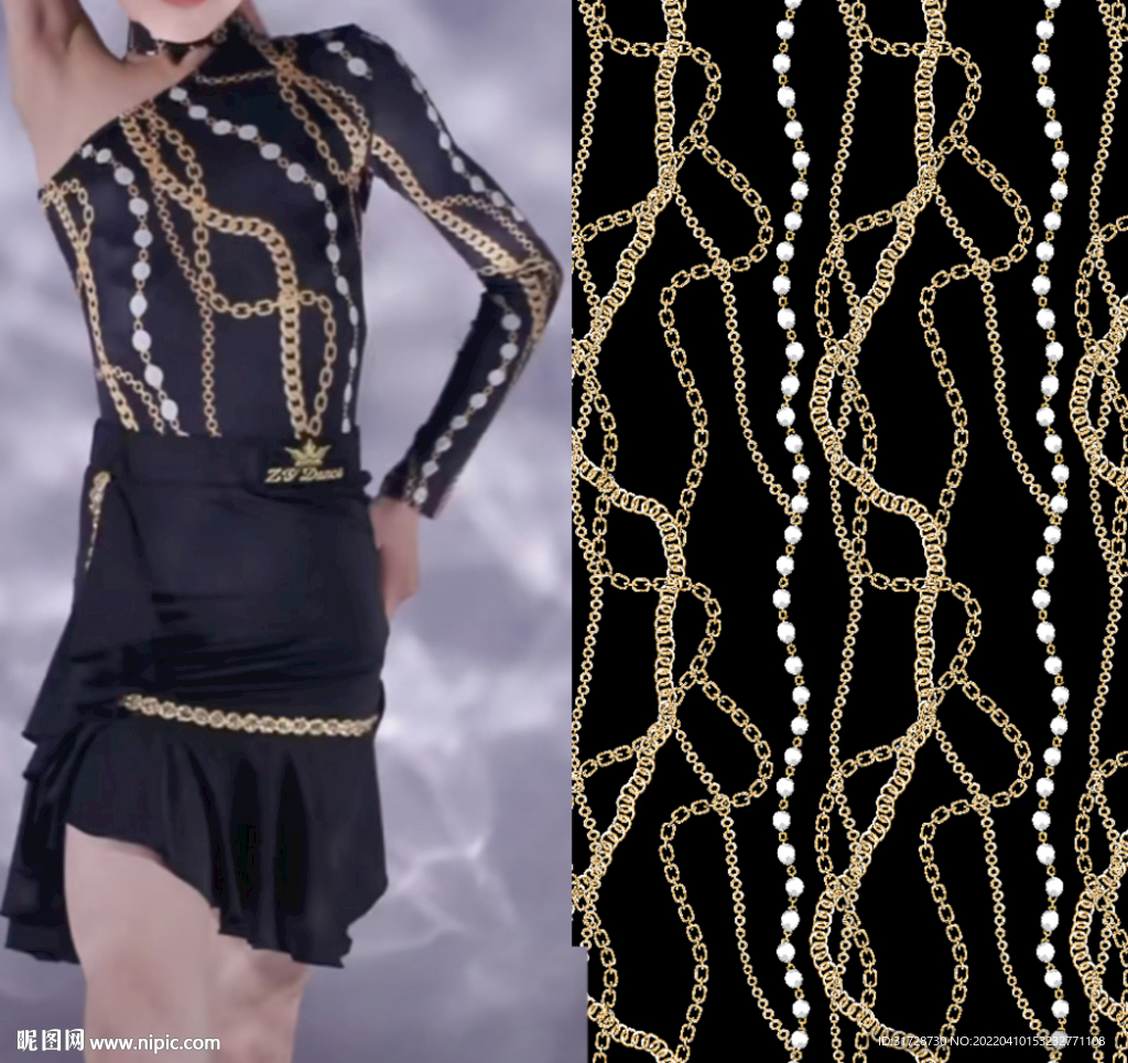 大牌 链条 手绘花 