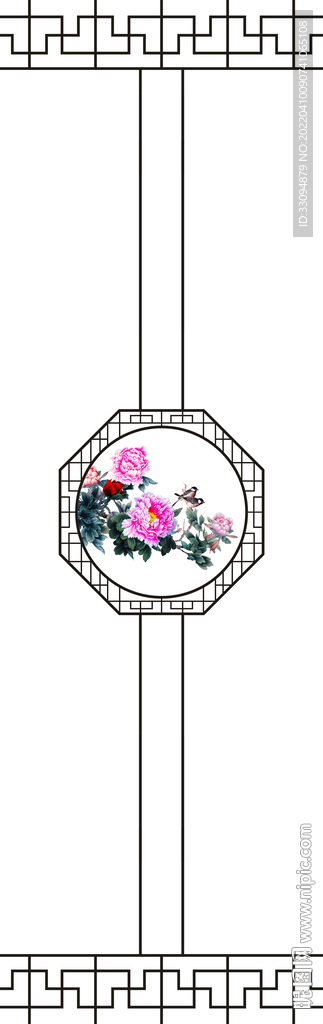 高清分层透明底平开门打印图