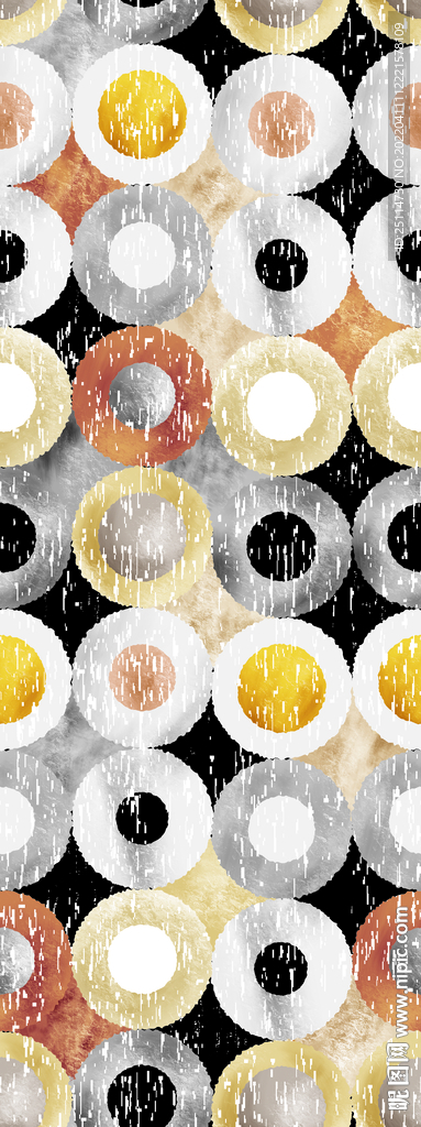 圆圈 彩色 抽象 印花