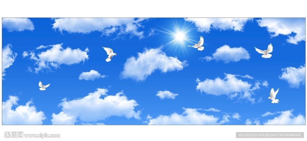蓝天白云鸽子