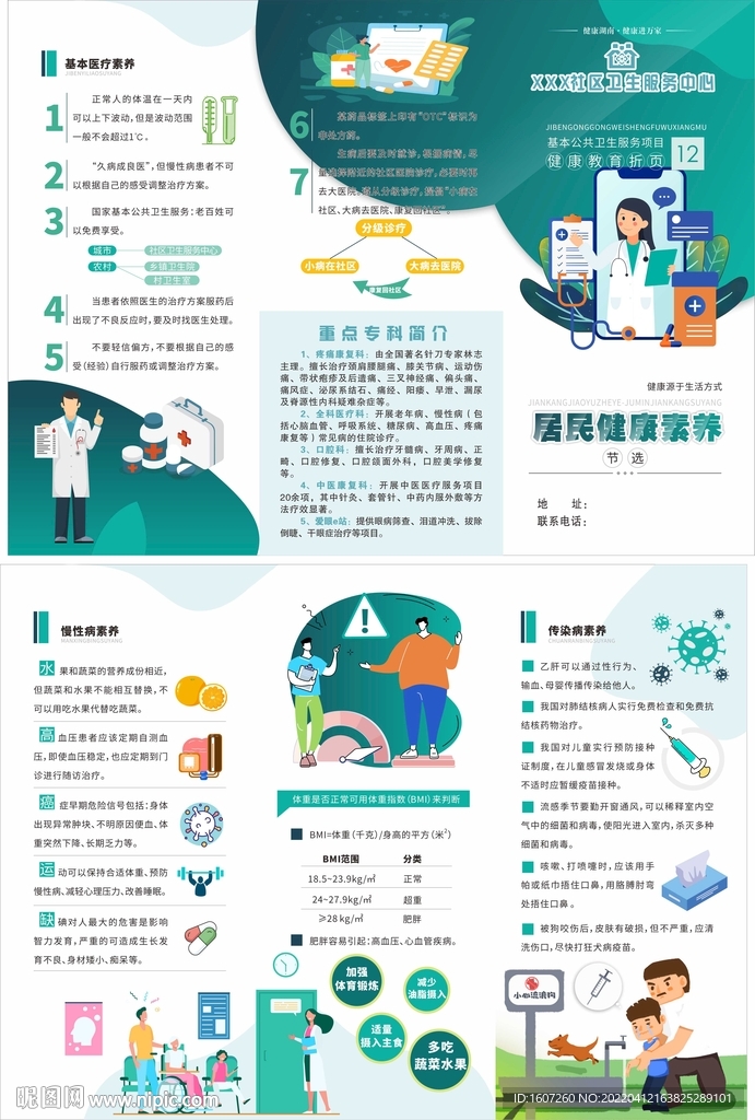 居民健康素养三折页