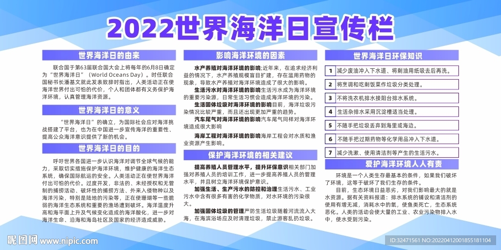 世界海洋日宣传展板