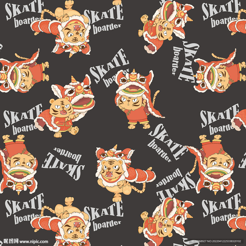 卡通 字母 舞狮