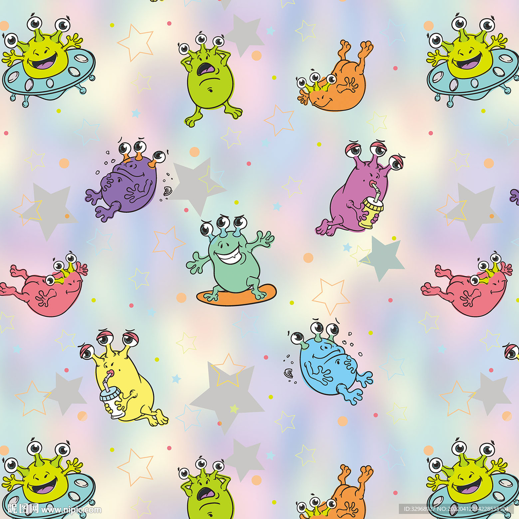 扎染 卡通 怪物