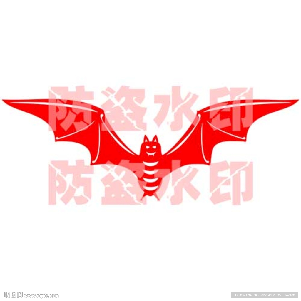 蝙蝠剪纸窗花矢量超精细