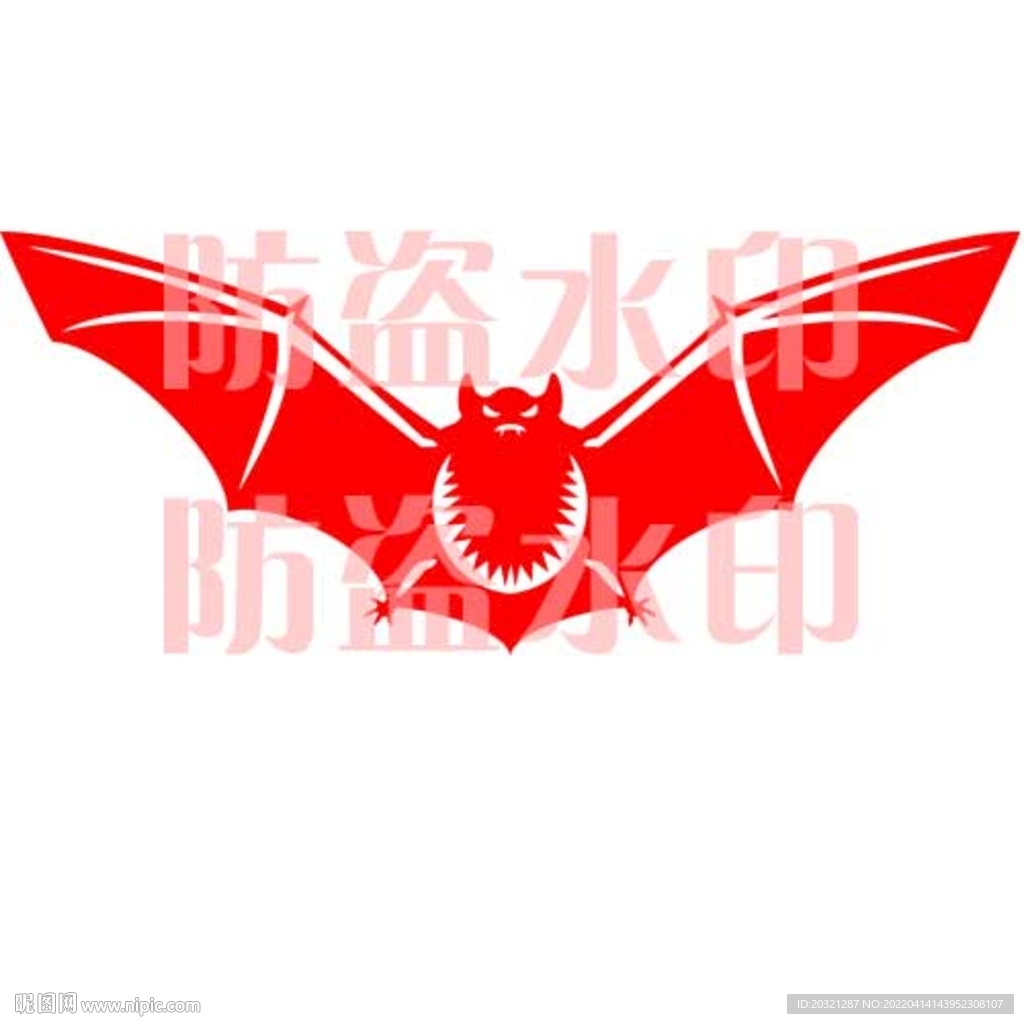 蝙蝠剪纸窗花矢量超精细