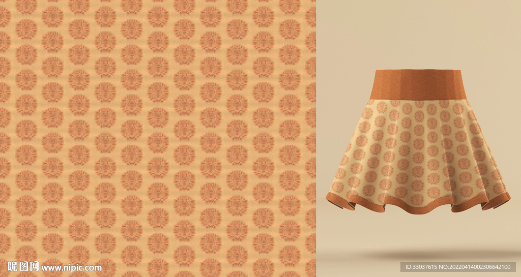 黄棕复古点无缝四方连续服饰印花
