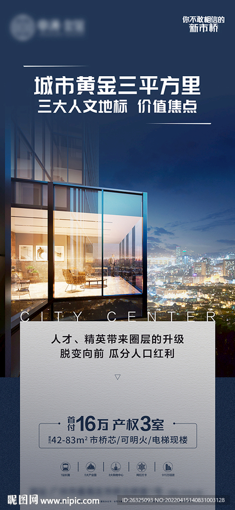 地产系列城市夜景繁华中心配套