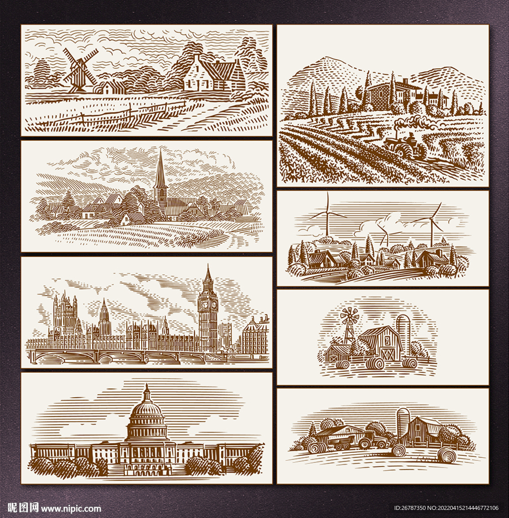 矢量手绘风景系列