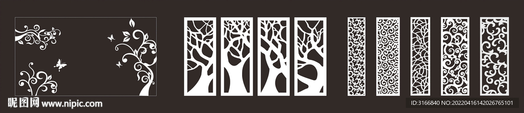 矢量屏风窗框 移门图案