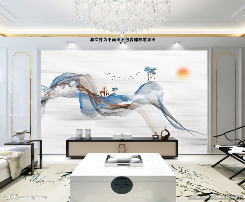 中国风山水背景墙