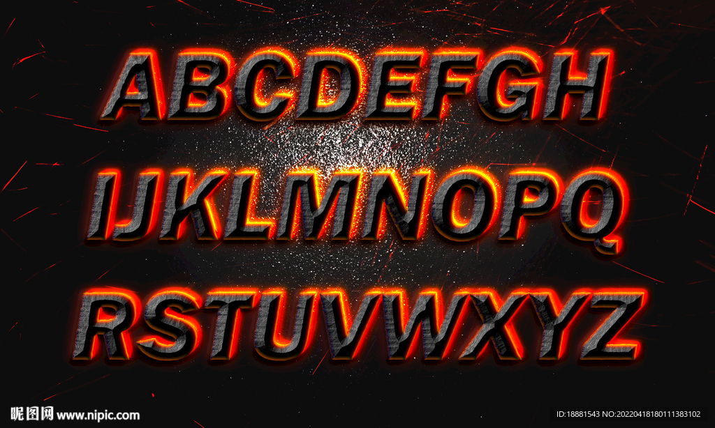 酷炫3D英文字母