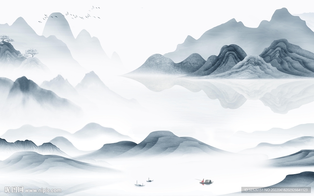 意境山水电视背景 tif分层