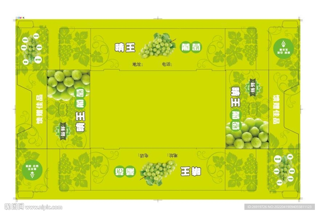 葡萄包装平面图