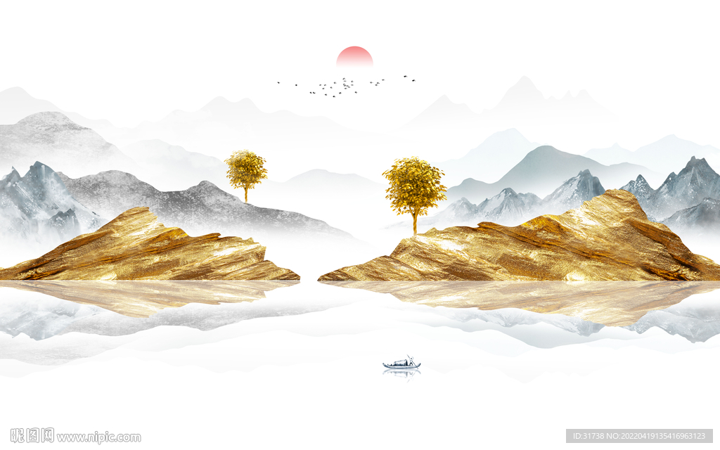 新中式电视背景墙