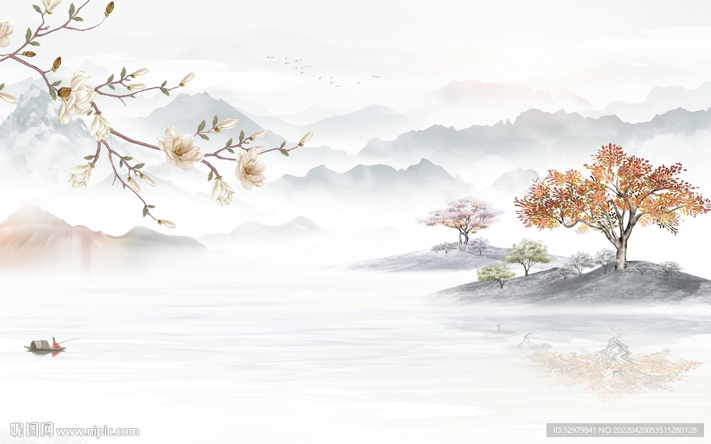 爆款简约别墅山水 TIF分层