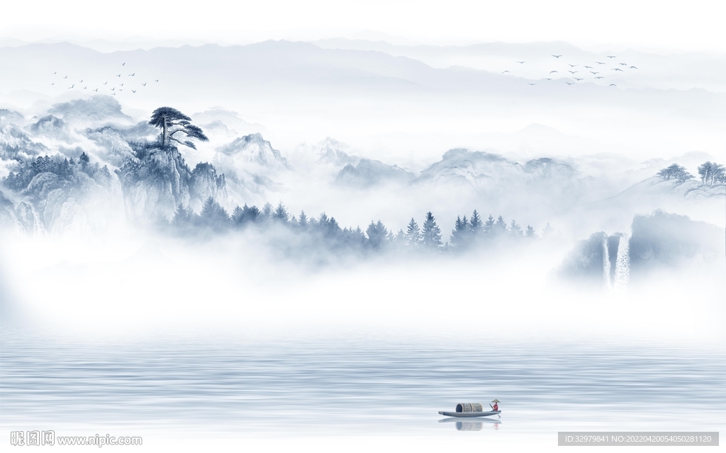 新款简约别墅山水 TIF分层