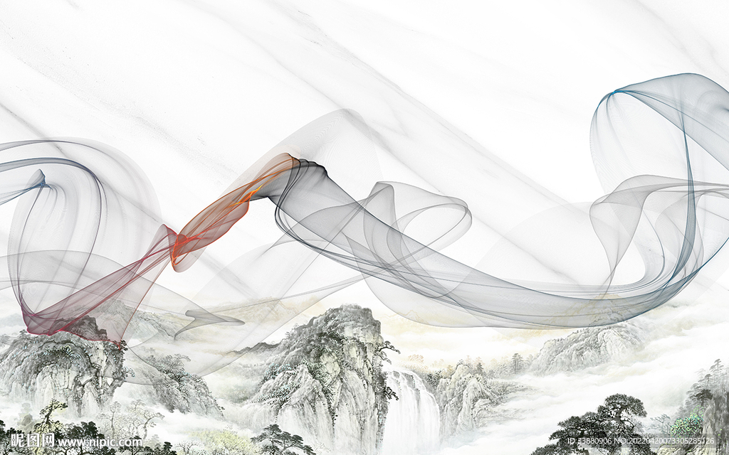 大气背景风景山水 tif分层