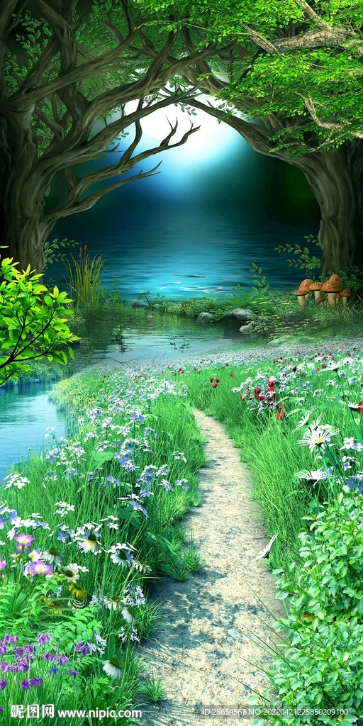 3D浪漫树林玄关