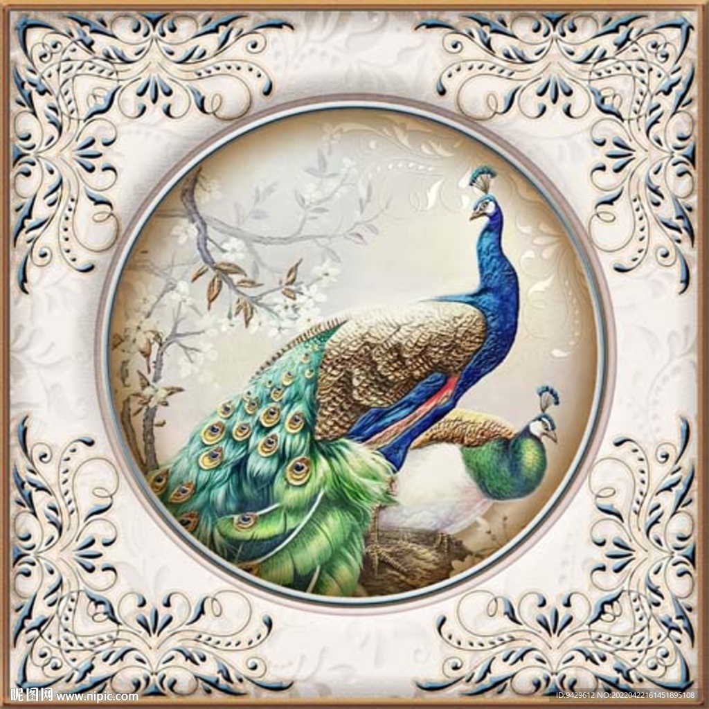 荣华富贵孔雀地毯