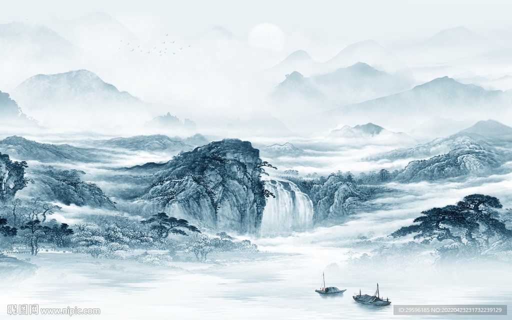 高清新款背景山水 TIF分层