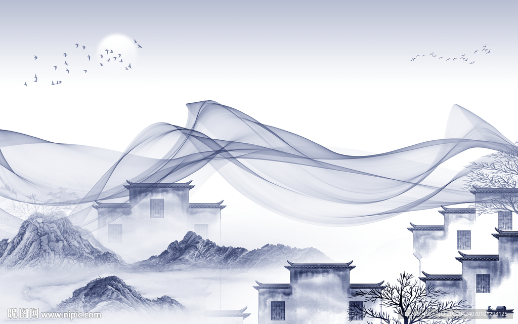 别墅 客厅最新山水 TIF分层