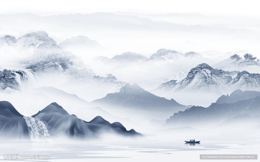 高端 客厅最新山水 TIF分层