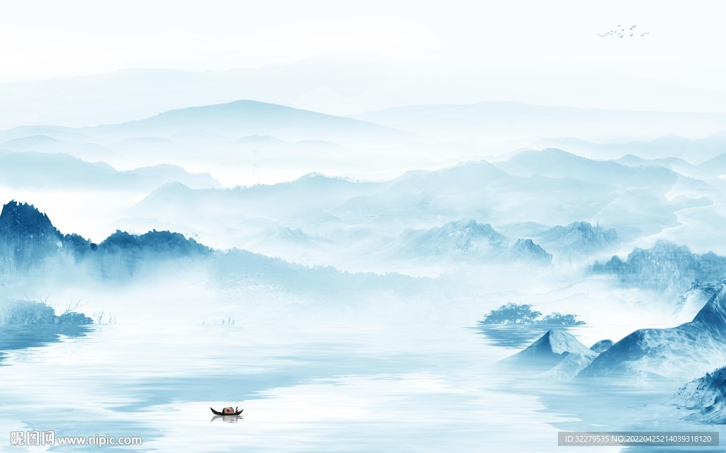 水墨高清风景山水 TIF分层