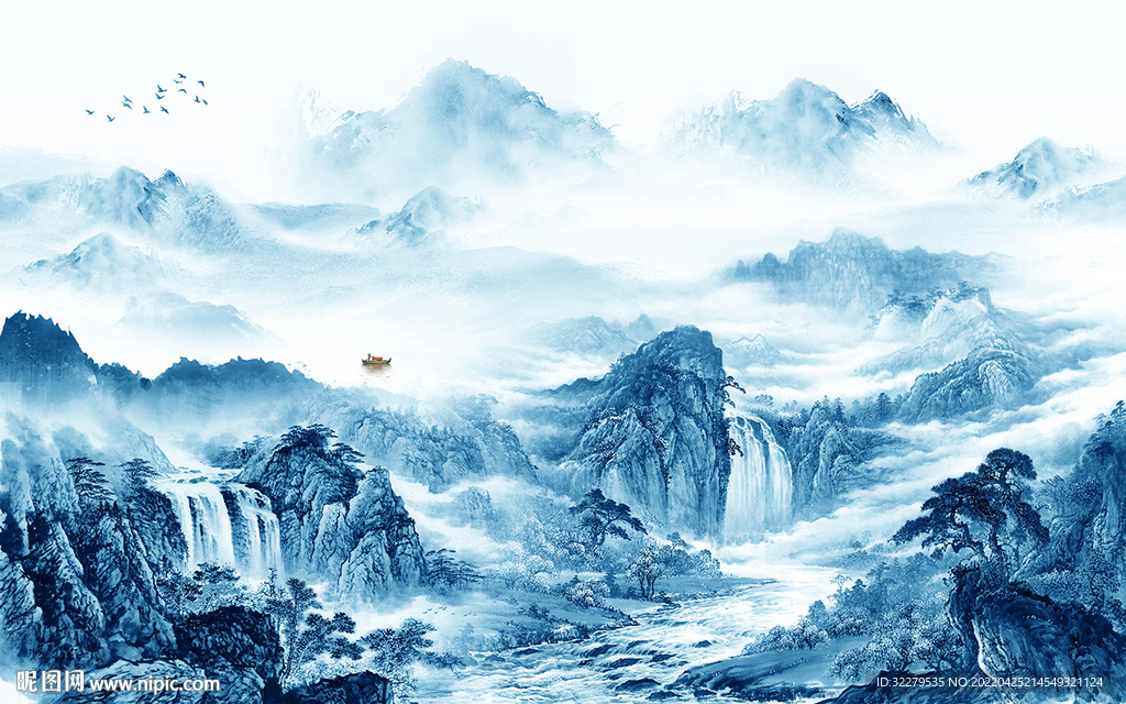 现代 高清风景山水 TIF分层