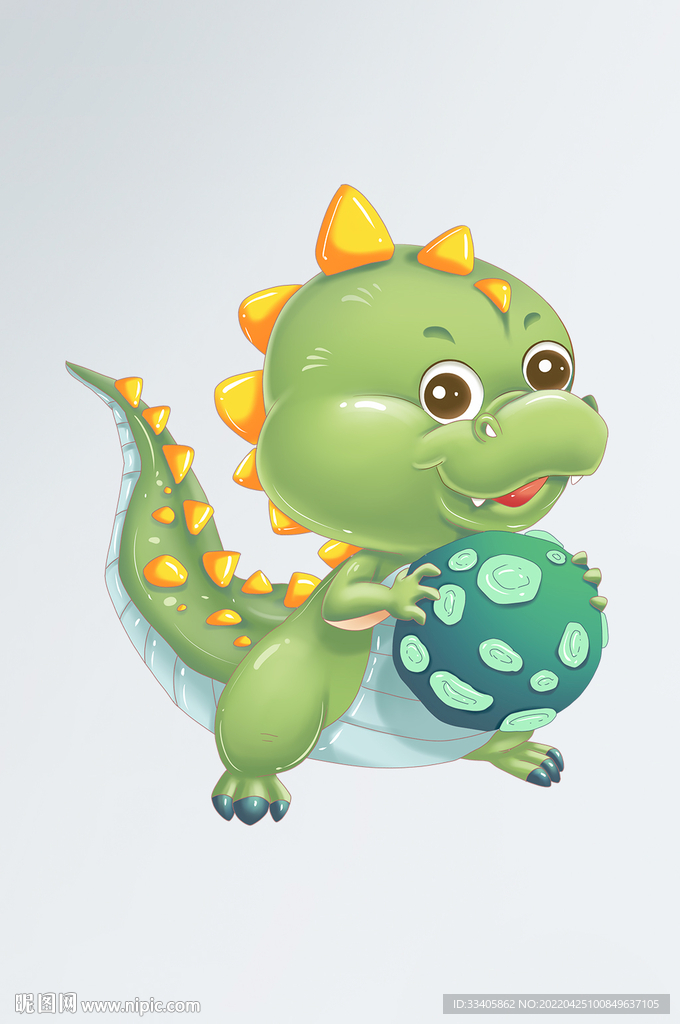 卡通小恐龙形象IP手绘可爱星球