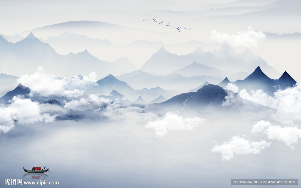 新款客厅电视山水 TIF分层