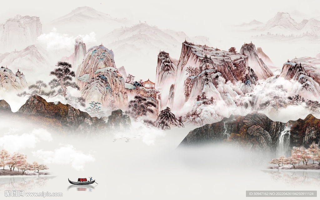 最新客厅电视山水 TIF分层