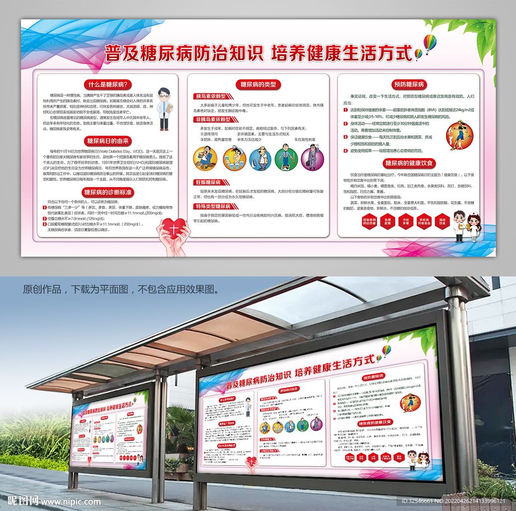 糖尿病科普知识展架海报宣传栏