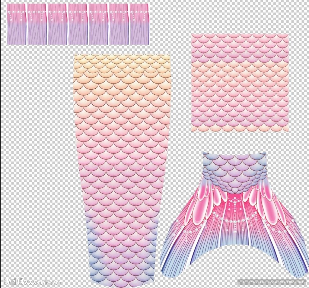 美人鱼泳装数码印花