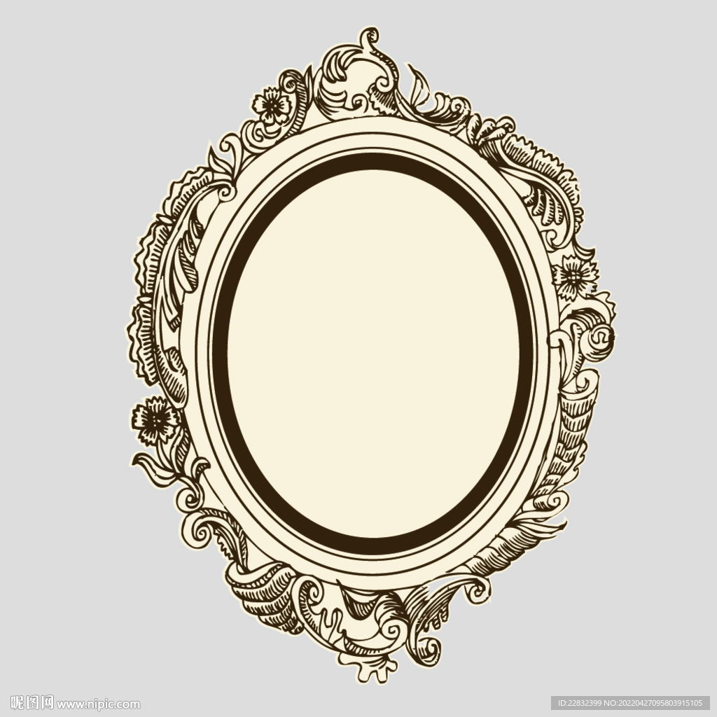 欧式复古圆形边框镜框