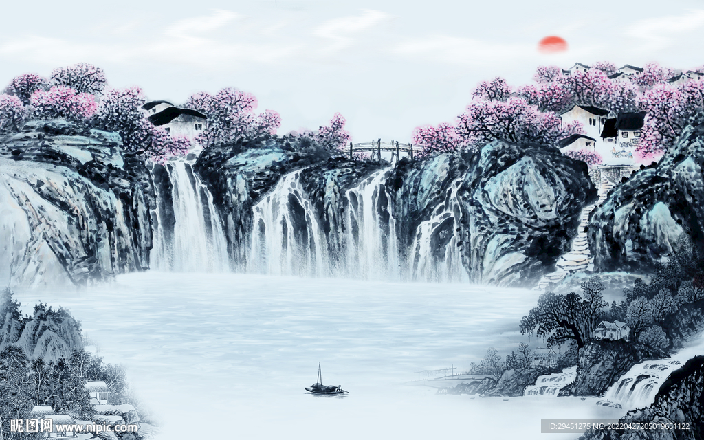 中国风电视背景山水 TIF分层