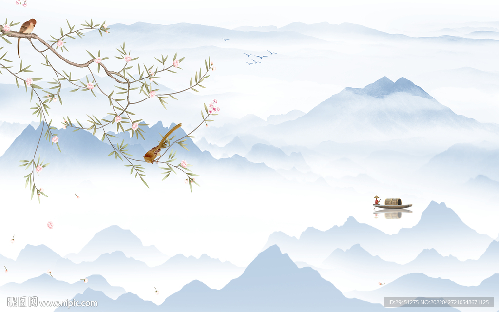 大气电视背景山水 TIF分层