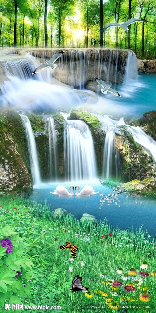 高山流水风景画玄关