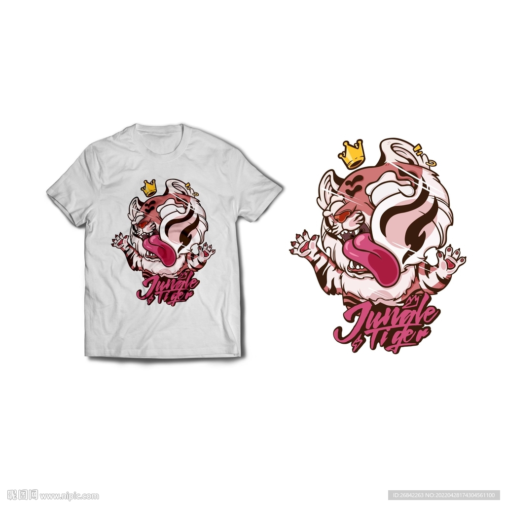 卡通潮流老虎 图案印花