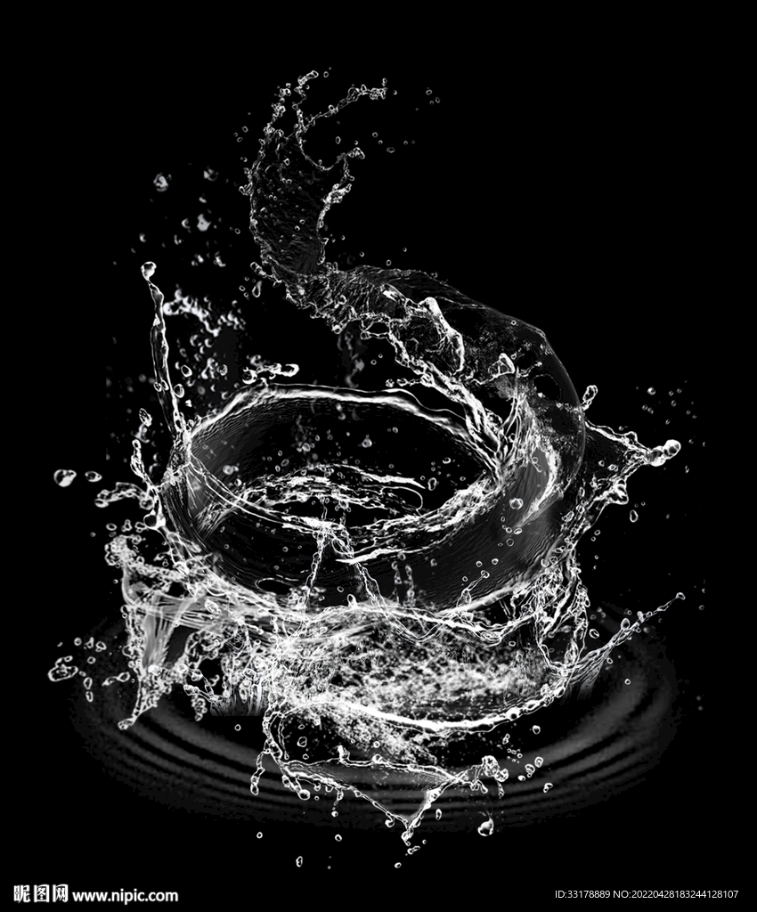 动感水纹水花元素水滴水珠分层p